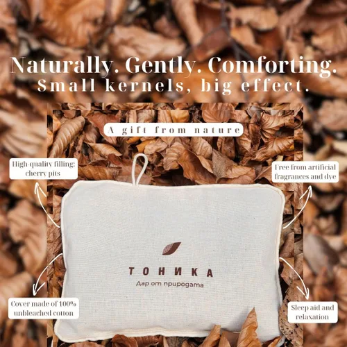 Vista 3 de Tonika Almohada de granos de cereza de 8.82 oz adecuada para dolor de cuello y articulaciones + bolsa térmica natural