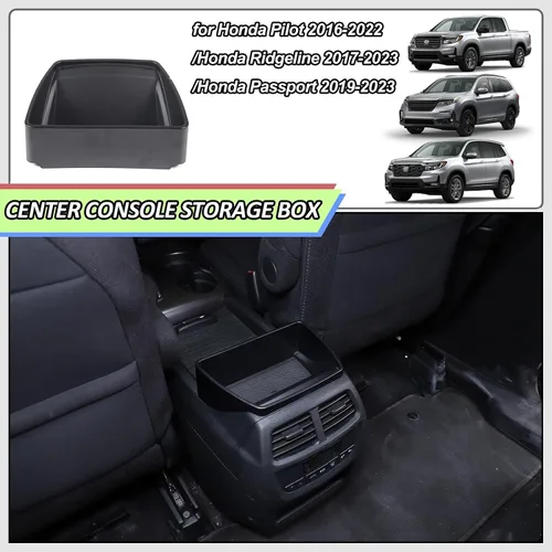 Vista 5 de Organizador de consola central para Honda Pilot 2016-2022/Ridgeline 2017-2023/Passport 2019-2023, organizador secundario para consola central
