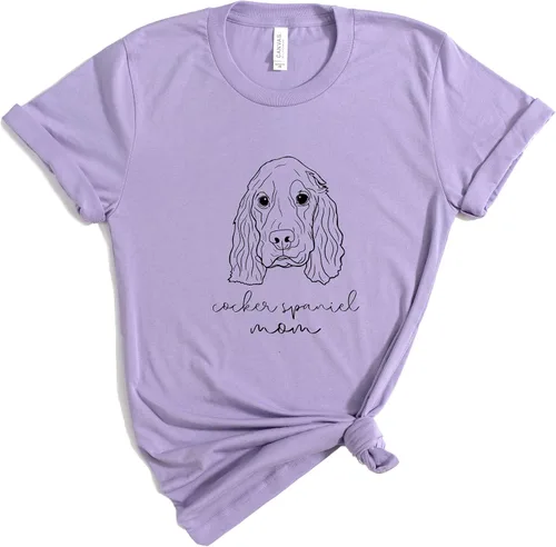 Vista 6 de Verita Culture Cocker Spaniel Mama Graphic T-Shirt Women Dog Mom Owner Gift T-Shirt New Puppy Adoption T Shirt White
