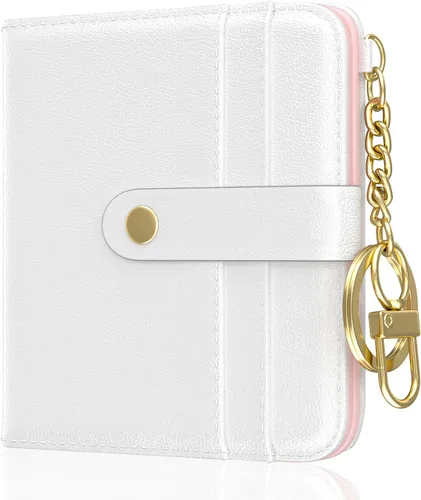 Vista 10 de Aiawoxc billetera para mujer, billeteras pequeñas RFID para mujer, cartera delgada y compacta para tarjetas de crédito, linda cartera de cuero