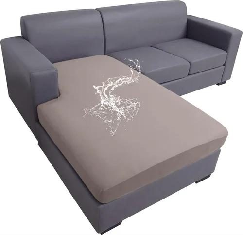 Vista 25 de hyha Fundas de cojín impermeables para sofá, funda elástica para asiento de sofá para perro, lavable, antideslizante, impermeable, fundas de cojín