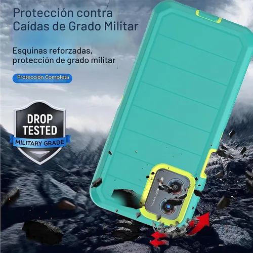 Vista 3 de Funda para Moto G 5G 2023 (sin protector de pantalla) con funda duradera de 3 capas a prueba de caídas, a prueba de golpes, funda de goma sólida