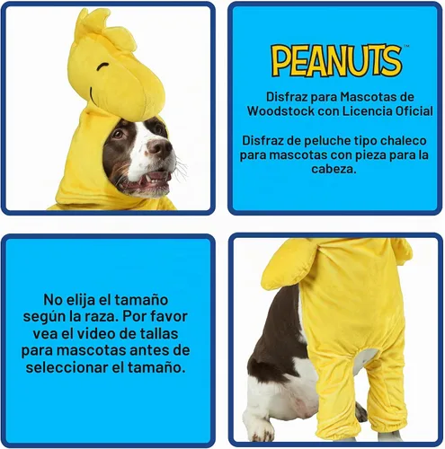 Vista 2 de Rubies Peanuts: Disfraz de Woodstock para mascotas para perros o gatos, talla M