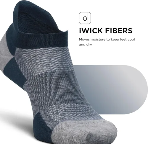Vista 6 de Feetures Calcetines tobilleros de alto rendimiento Max Cushion Calcetines invisibles para mujeres y hombres con lengüeta en el talón (1 par)