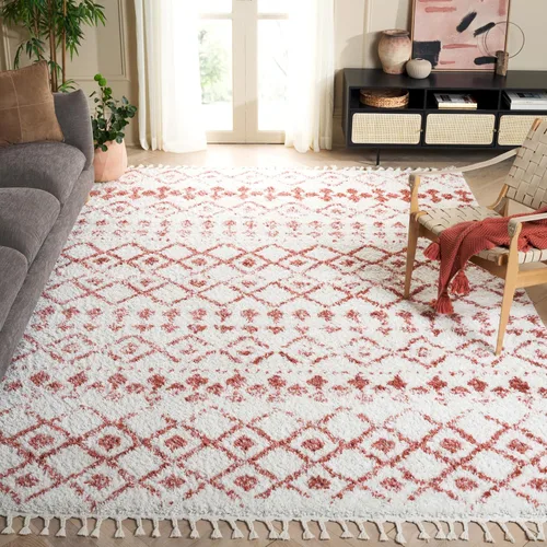 Vista 37 de SAFAVIEH Berber Fringe Shag Collection - Alfombra decorativa de 2 pies 2 pulgadas x 4 pies, color crema y gris oscuro, diseño que no desprende