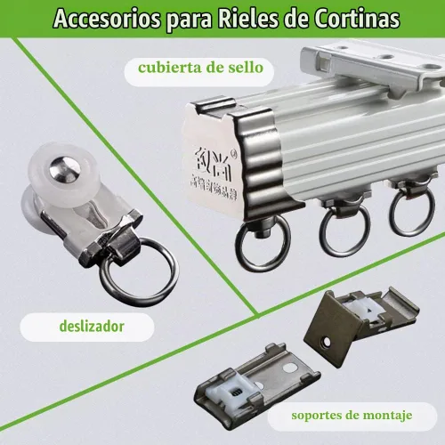 Vista 4 de ZSHINE Cortina de un solo riel para montaje en techo o pared, rieles de cortina resistentes para sala de estar, dormitorio, divisor de habitación