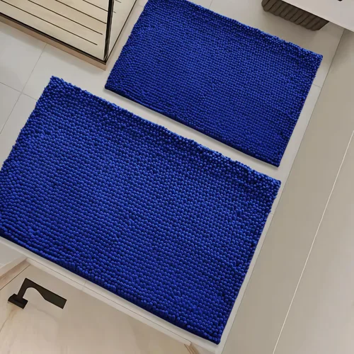 Vista 39 de Juego de alfombras de baño de 2 piezas, súper absorbente suave, gruesa, lavable en lavadora, alfombra de baño de chenilla antideslizante, alfombra