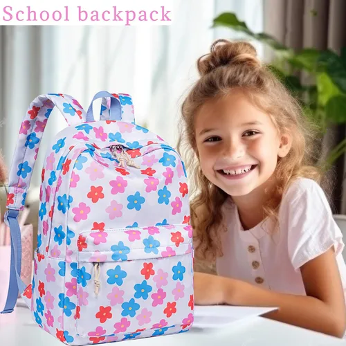 Vista 20 de LOIDOU Mochila para adolescentes y niñas, mochila escolar con lonchera y estuche para lápices, juego de bolsas escolares 3 en 1