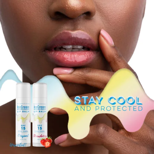 Vista 5 de IceCream Bálsamos labiales con protector solar, protector solar para labios, protector solar resistente al agua para labios, cuidado de labios