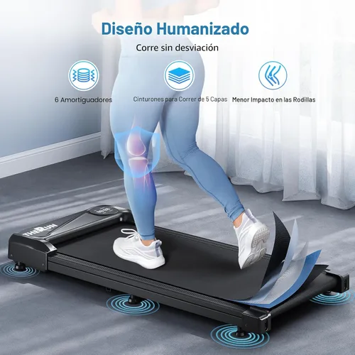 Vista 3 de THERUN Walking Pad with 40" Longer Belt Under Desk Treadmill 300LBS Weight Plateado