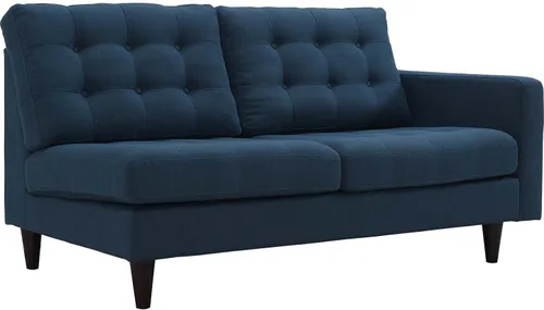 Vista 27 de Sofá esquinero Modway Empress, estilo de mediados de siglo, tapizado de tela en avena, Tela, Celeste