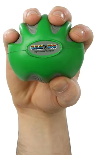 Vista 3 de CanDo 10-1995 Digi-squeeze Ejercitador para manos, Grande, M, Verde: Medio, 1