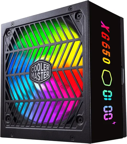 Vista 11 de Cooler Master XG650 Plus Platinum ARGB totalmente modular, 650W, panel de visualización de información incorporado, ventilador silencioso ARGB 5.315