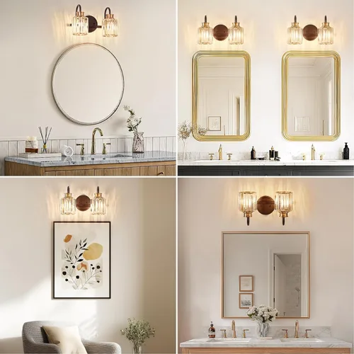 Vista 7 de ORB Accesorios de Iluminación para Baño con Pantalla de Cristal K9 Iluminación de Baño Sobre Espejo Luces de Tocador para Sala de Estar, Dormitorio