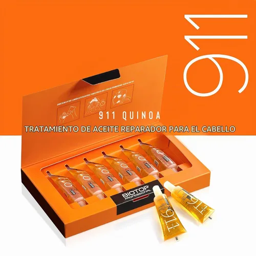 Vista 2 de Biotop Professional Aceite de quinoa 911 para reparación del cabello, protector térmico + tratamiento acondicionador profundo, ampollas