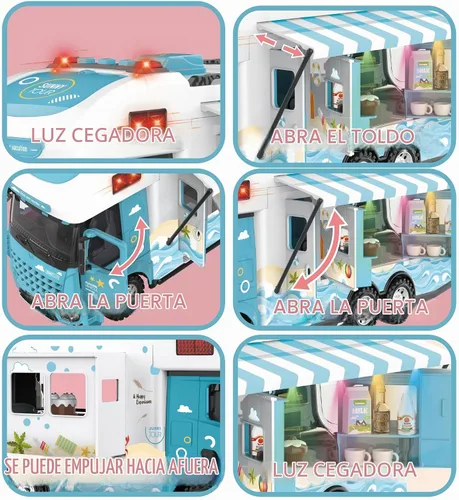 Vista 6 de Dwi Dowellin Camper de juguete RV para niños de 3 a 6 años, color azul