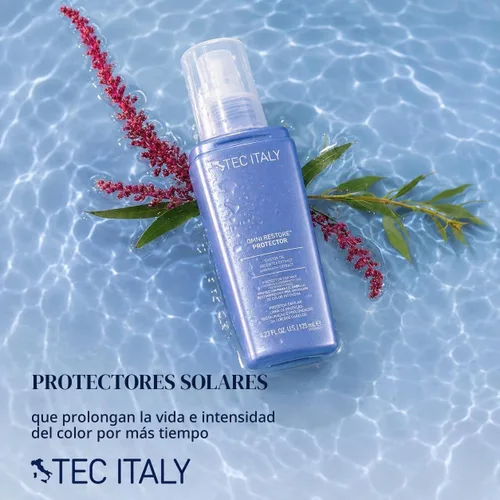 Vista 5 de Tec Italy Omni Restore Protector Tratamiento de protección térmica sin enjuague para cabello procesado y dañado, cuidado acondicionador