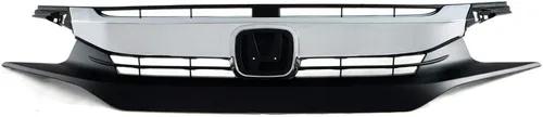 Vista 10 de G-PLUS Compatible con Honda Civic Sedan Coupé 2016-2018 Rejilla de malla parachoques delantero JDM estilo batalla parrilla capó parrillas + 2 cejas