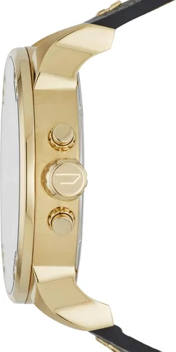 Vista 2 de Diesel - Reloj Mr. Daddy 2.0 de cuarzo y acero inoxidable con cronógrafo, negro, dorado, cuero, (Black LeatherGold)