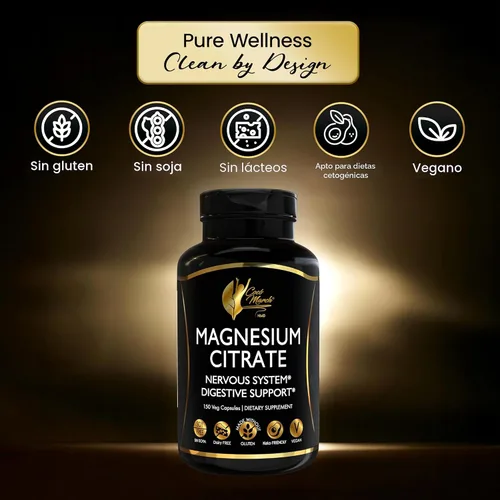 Vista 8 de Cocó March N.M.D Citrato de magnesio de 500 mg por porción, sin gluten, apoya el sueño, la salud digestiva, la función muscular y la relajación