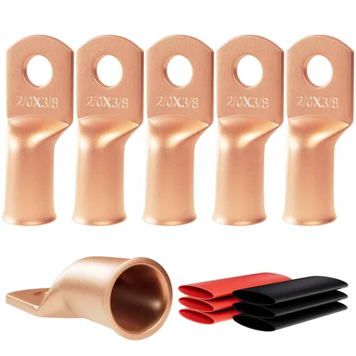 Vista 48 de 6 piezas 1/0 AWG - 1/2" (M12) Sanuke Terminales de anillo para cable de alambre con conectores de extremos resistentes para cable de batería, ojales