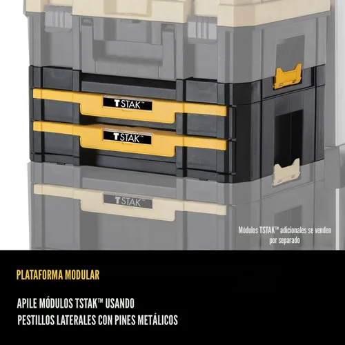 Vista 6 de DEWALT TSTAK - Organizador de almacenamiento de herramientas con cajones dobles, soporta hasta 16.5 libras (DWST17804)