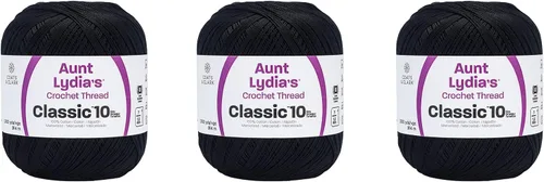 Vista 26 de Aunt Lydia Classic Crochet - Paquete de 3 unidades de 350y/1,049.9 ft - Blanco Antiguo