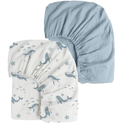 Vista 15 de Konssy Sábanas de Muselina para Cuna para Niña y Niño, 2 Piezas de Sábanas de Bebé de Algodón Suave y Transpirable para Colchón de Cuna Estándar