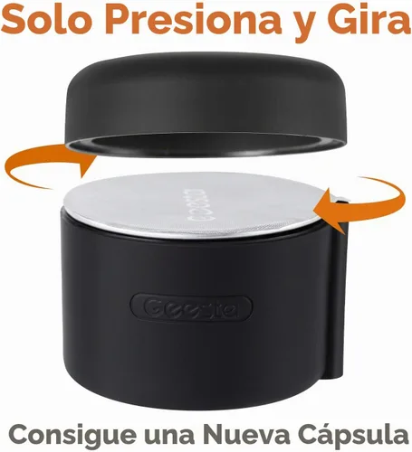 Vista 6 de Geesta - Kit de recarga reutilizable para cápsulas Nespresso Vertuolina, color negro Incluye 80 tapas de sellado de papel de aluminio, soporte