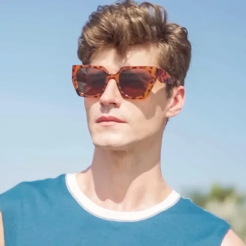 Vista 3 de Dollger Gafas de sol cuadradas retro de gran tamaño para mujeres y hombres, tonos de moda UV400