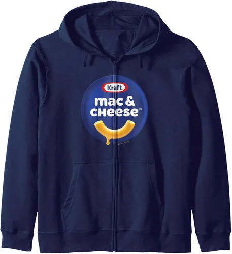 Vista 5 de Heinz Kraft Mac & Cheese Classic Macaroni Big Chest Logo Sudadera con capucha y cremallera, Negro