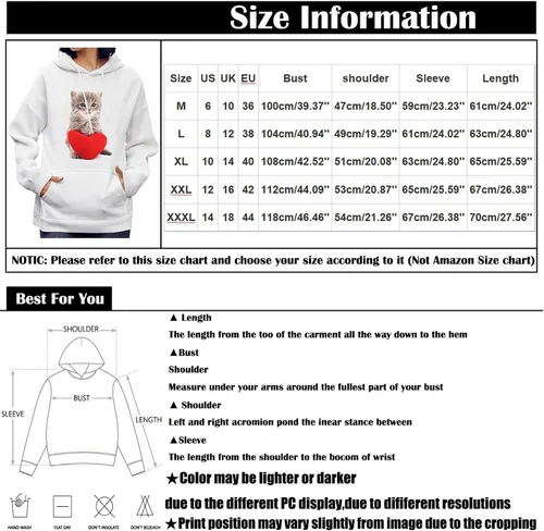 Vista 6 de SYlibes Sudadera de manga larga con capucha y estampado de letras para mujer