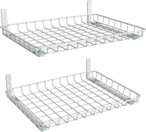 Vista 10 de TORACK Paquete de 2 estantes de pared de 12 x 18 pulgadas, estante de pared de garaje para armario y lavandería, estantes flotantes resistentes