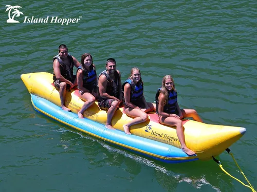 Vista 5 de Island Hopper Tubos remolcables para barco de plátano recreativo, capacidad para 5 pasajeros, tubo de agua de PVC 1100D con costuras soldadas