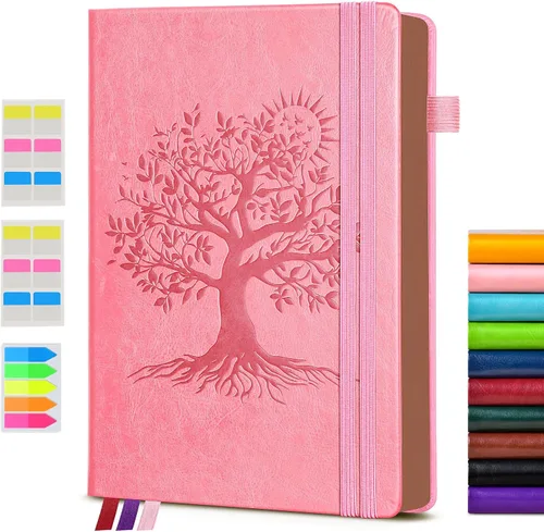 Vista 18 de Diario vintage de cuero con 300 páginas numeradas, diario rayado A4 para hombres y mujeres, diarios para escribir, cuaderno de rayas universitarias