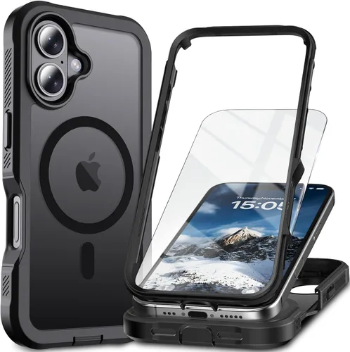Vista 37 de Funda magnética para iPhone SE 3ª y 2ª [protector de pantalla] [compatible con MagSafe] [protección contra caídas de grado militar]