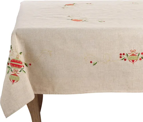 Vista 5 de SARO LIFESTYLE Mantel individual bordado/007.N1420B, 14 x 20 pulgadas, natural
