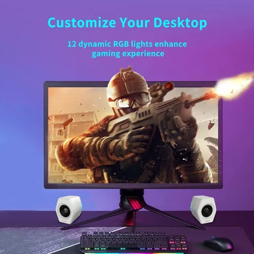 Vista 6 de Altavoces G2000 de 32W para PC de Computadora de Edifier para Gaming Desktop PC Laptop Mac con Woofer, Bluetooth, USB, Entradas AUX de 3.5mm, Luces