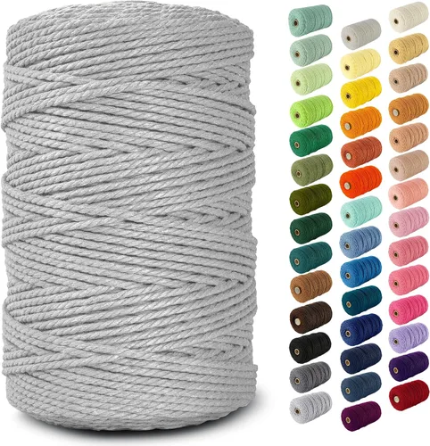 Vista 40 de Nook Theory Hilo de macramé de 3mm 109 yardas - Cuerda de macramé suave de 4mm, 5mm perfecta para nudos - Suministros de macramé para colgadores