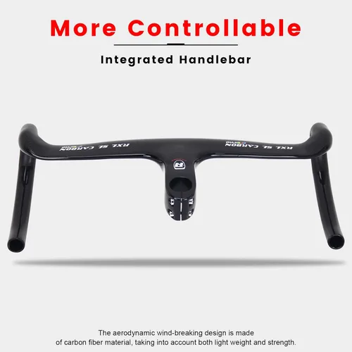 Vista 5 de Manillares de fibra de carbono RXL SL para bicicleta de carretera con vástago integrado, manillar de bicicleta de carretera integrado de carbono