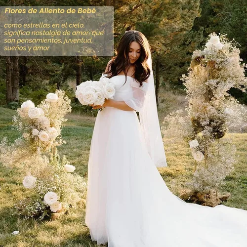 Vista 7 de Más de 4000 flores secas de respiración de bebé a granel - Ramo de flores secas de color blanco marfil de 17.2", ramas de gypsophila naturales
