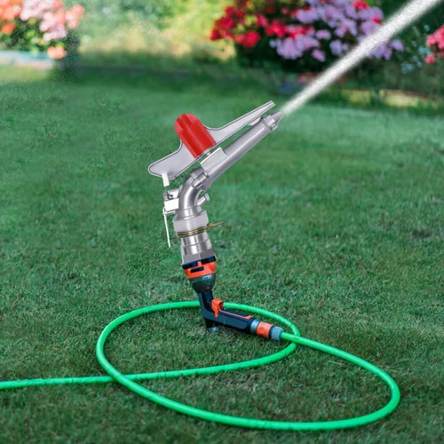 Vista 3 de Pistola rociadora de riego agrícola de 2 pulgadas, pistola de riego de área grande de 360°, rociador de riego para granjas, huertos, jardines de té