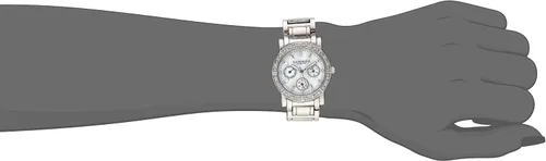 Vista 2 de Akribos XXIV AK530 - Reloj multifunción para mujer, esfera de nácar con bisel de cristal en pulsera de acero inoxidable