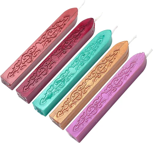 Vista 12 de Varillas de Cera para Sellar, Yoption 10 Piezas Varillas de Cera Multicolor con Mechas para Invitación de Boda Sobres de Regalo Tarjetas de Navidad