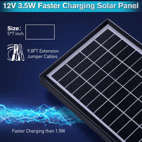 Vista 4 de Sumind Panel solar de 6V 3.5W para alimentador de ciervos, cargador de batería solar impermeable al aire libre, cargador de batería de alimentador
