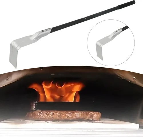 Vista 7 de Gazechimp Horno de pizza, rastrillo de cenizas, pala de cenizas resistente a altas temperaturas, portátil, mango largo, cuchara de cenizas