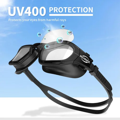 Vista 2 de Robee Gafas de natación, gafas de natación polarizadas para adultos, para hombres, mujeres y jóvenes, gafas de piscina de agua