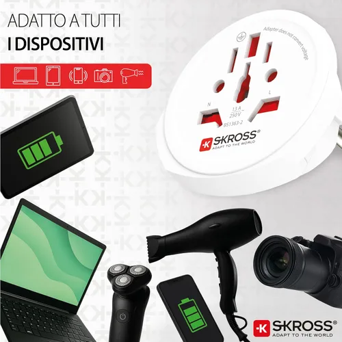 Vista 5 de Skross Adaptador de viaje del mundo a Europa, blanco