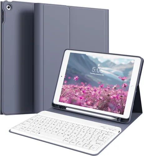 Vista 21 de kenke Funda para iPad de 9ª/8ª/7ª generación con teclado de 10.2 pulgadas Gris