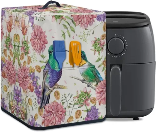 Vista 12 de Cubierta para freidora de aire con diseño de estrella de mar de playa, funda protectora rectangular con bolsillo y asa para olla a presión